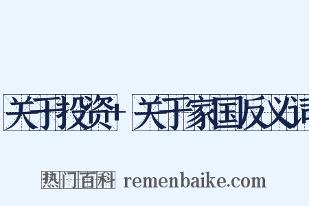 关于投资+关于家国反义词是什么意思的图片